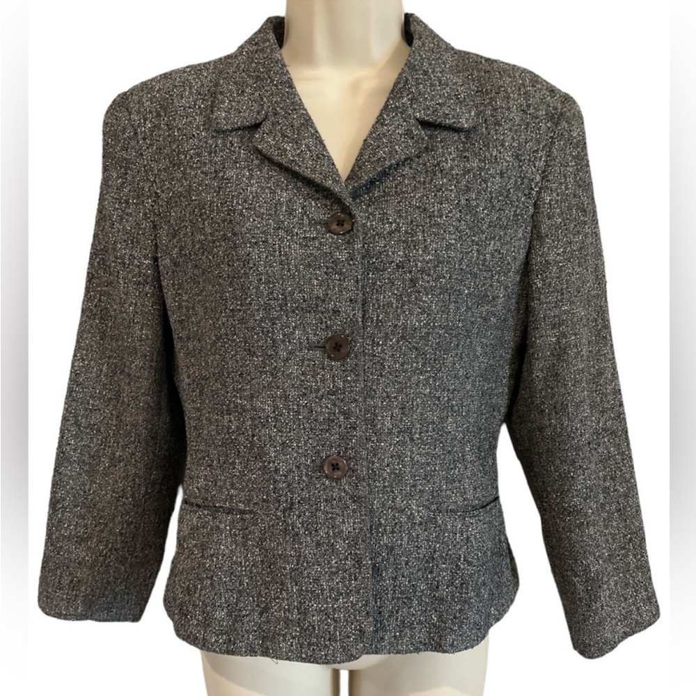 Corbin vintage black with white flecks women's blazer size 8
